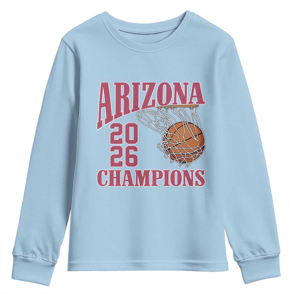 Arizona Champions Youth Sweatshirt Gift For Basketball Fan TS12 Light Blue Print Your Wear