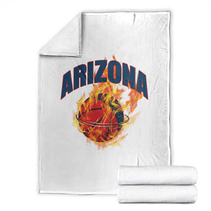 Arizona State Pride Throw Blanket Flaming Basketball Coach Gift TS12 White Print Your Wear