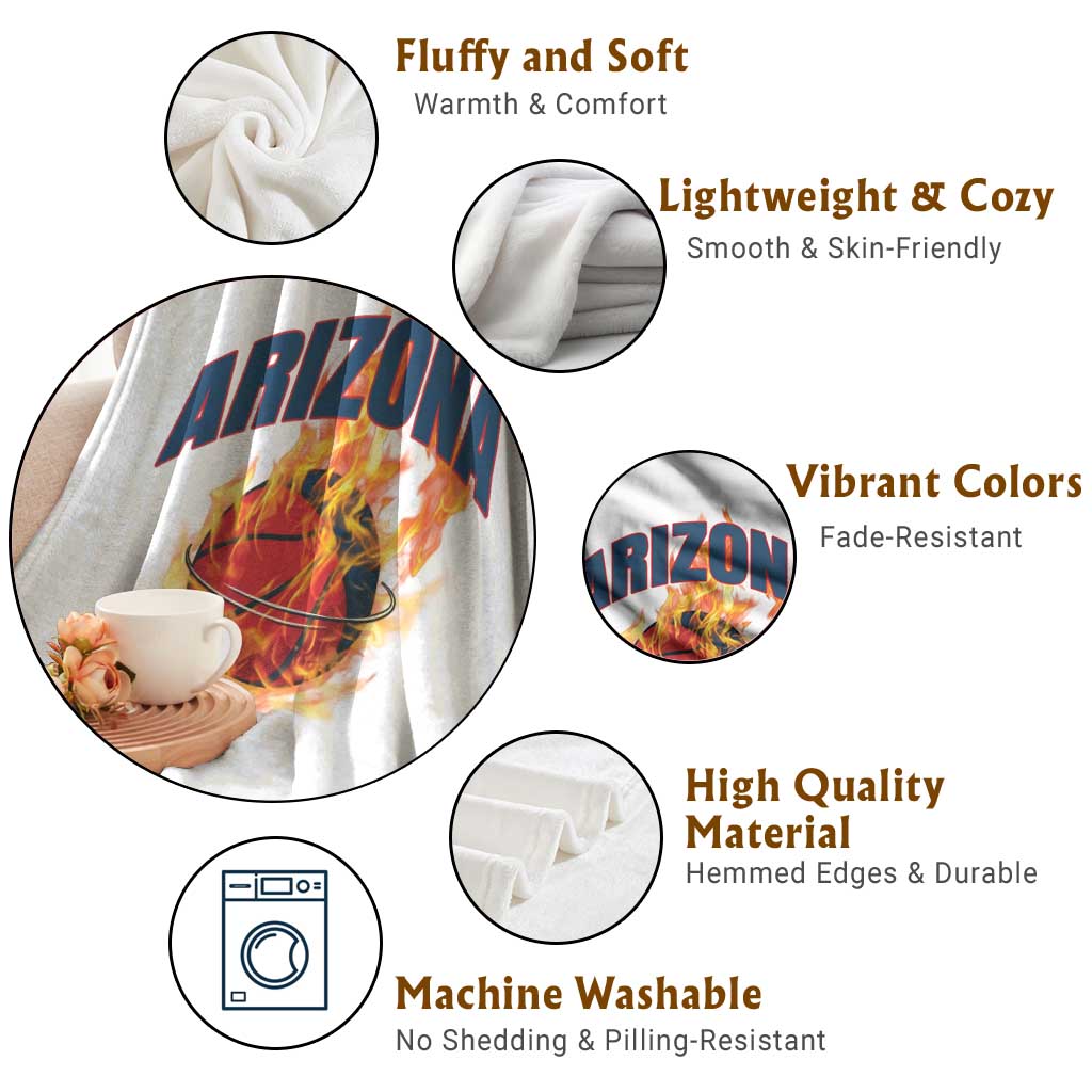 Arizona State Pride Throw Blanket Flaming Basketball Coach Gift TS12 Print Your Wear