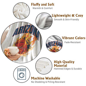 Arizona State Pride Throw Blanket Flaming Basketball Coach Gift TS12 Print Your Wear