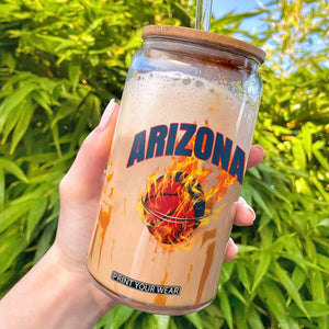 Arizona State Pride Glass Can Flaming Basketball Coach Gift TS12 White Print Your Wear