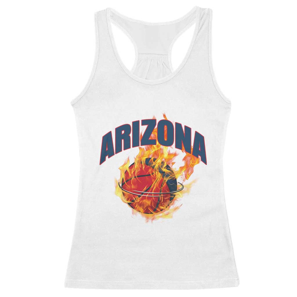 Arizona State Pride Racerback Tank Top Flaming Basketball Coach Gift TS12 White Print Your Wear
