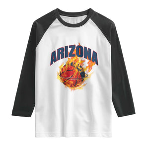 Arizona State Pride Raglan Shirt Flaming Basketball Coach Gift TS12 White Black Print Your Wear