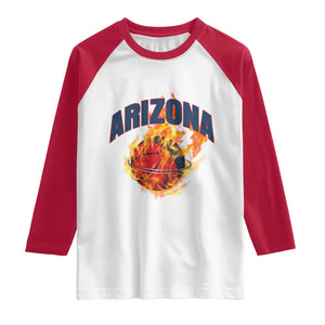 Arizona State Pride Raglan Shirt Flaming Basketball Coach Gift TS12 White Red Print Your Wear