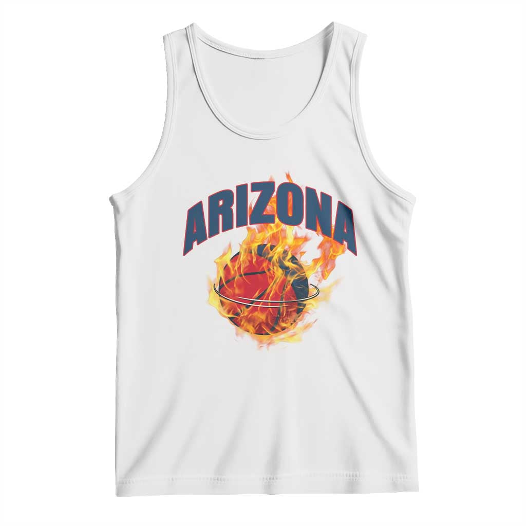 Arizona State Pride Tank Top Flaming Basketball Coach Gift TS12 White Print Your Wear