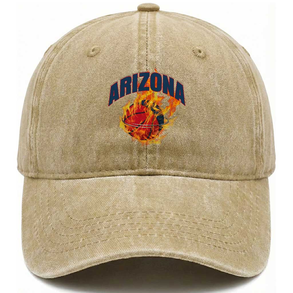 Arizona State Pride Washed Cotton Baseball Cap Flaming Basketball Coach Gift TS12 Print Your Wear