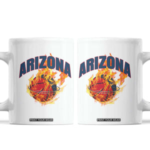 Arizona State Pride Coffee Mug Flaming Basketball Coach Gift TS12 White Print Your Wear