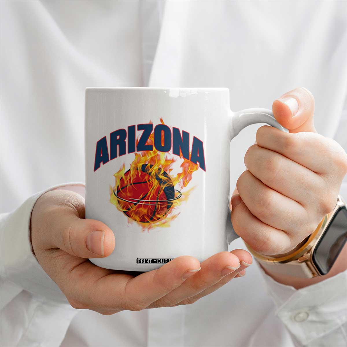 Arizona State Pride Coffee Mug Flaming Basketball Coach Gift TS12 Print Your Wear