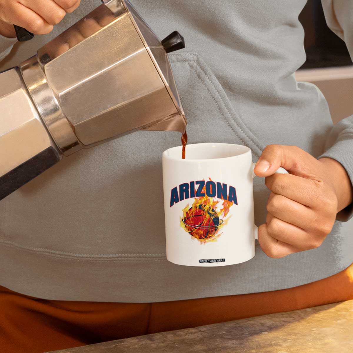 Arizona State Pride Coffee Mug Flaming Basketball Coach Gift TS12 Print Your Wear