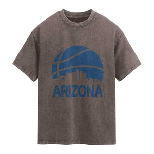 Arizona Skyline Pride Washed Cotton T-Shirt Gift For Basketball Fan