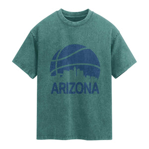 Arizona Skyline Pride Washed Cotton T-Shirt Gift For Basketball Fan