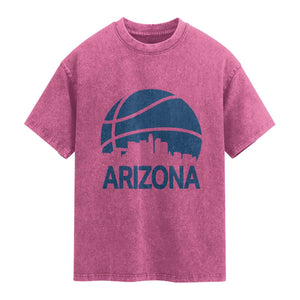 Arizona Skyline Pride Washed Cotton T-Shirt Gift For Basketball Fan