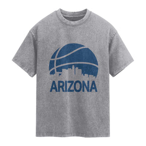 Arizona Skyline Pride Washed Cotton T-Shirt Gift For Basketball Fan