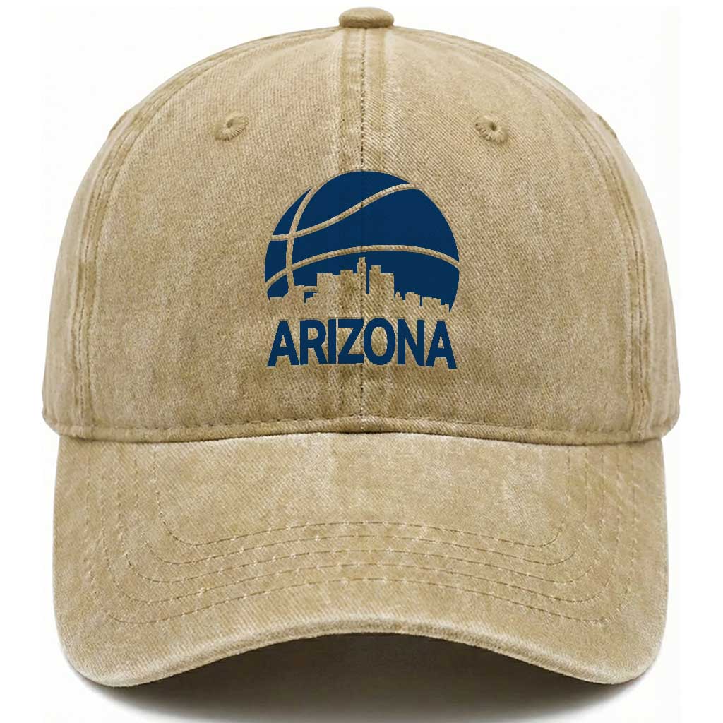 Arizona Skyline Pride Washed Cotton Baseball Cap Gift For Basketball Fan TS12 Print Your Wear
