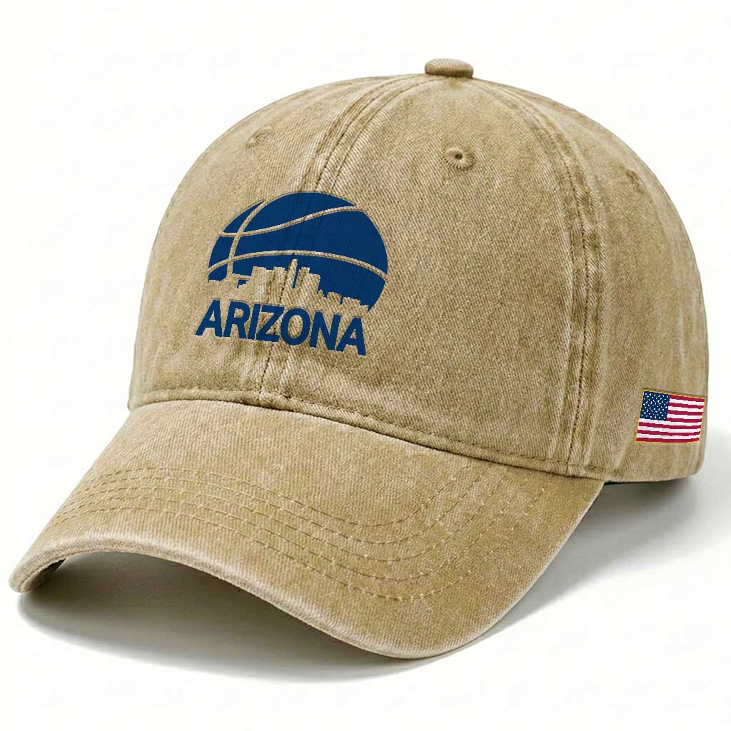 Arizona Skyline Pride Washed Cotton Baseball Cap Gift For Basketball Fan TS12 Print Your Wear