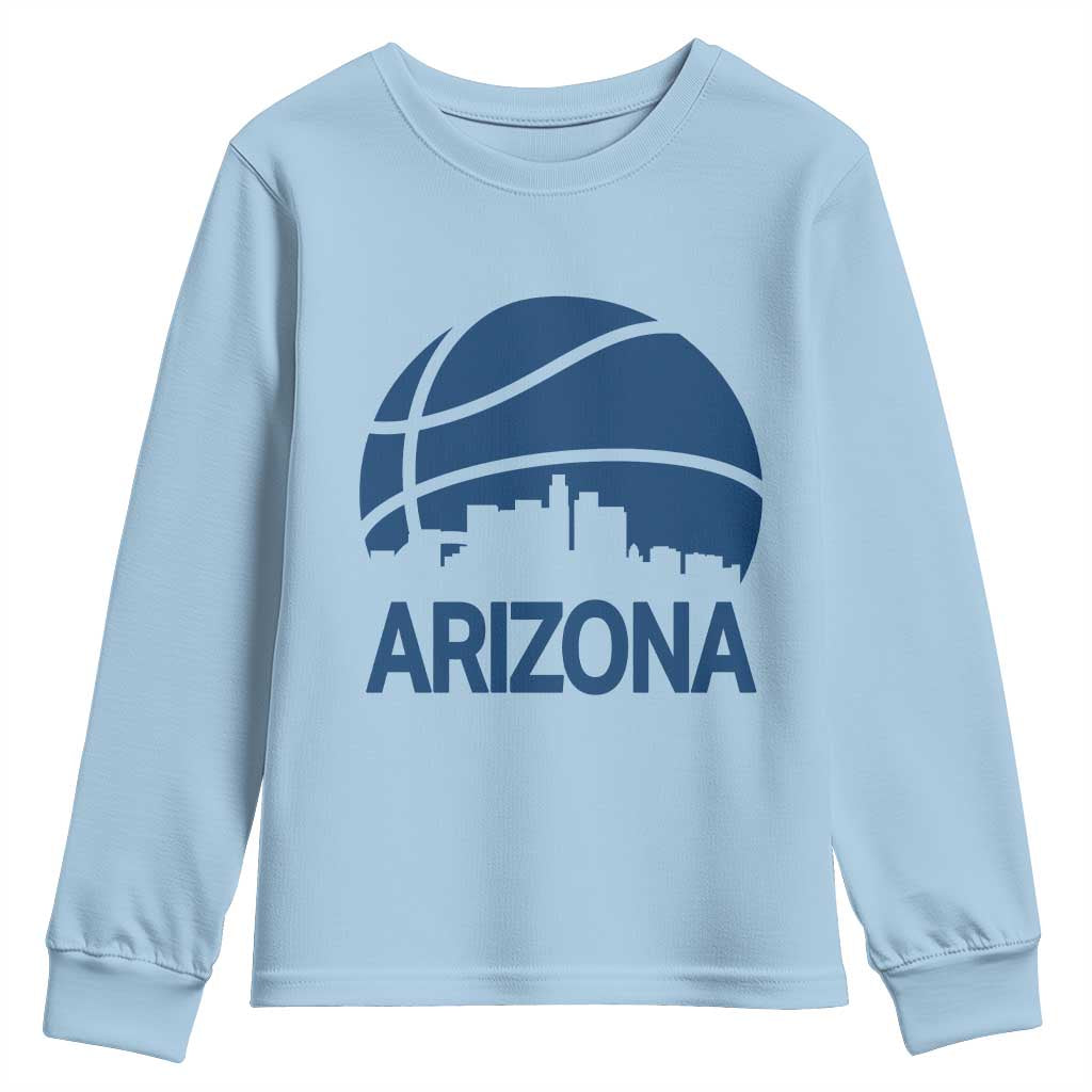 Arizona Skyline Pride Youth Sweatshirt Gift For Basketball Fan TS12 Light Blue Print Your Wear