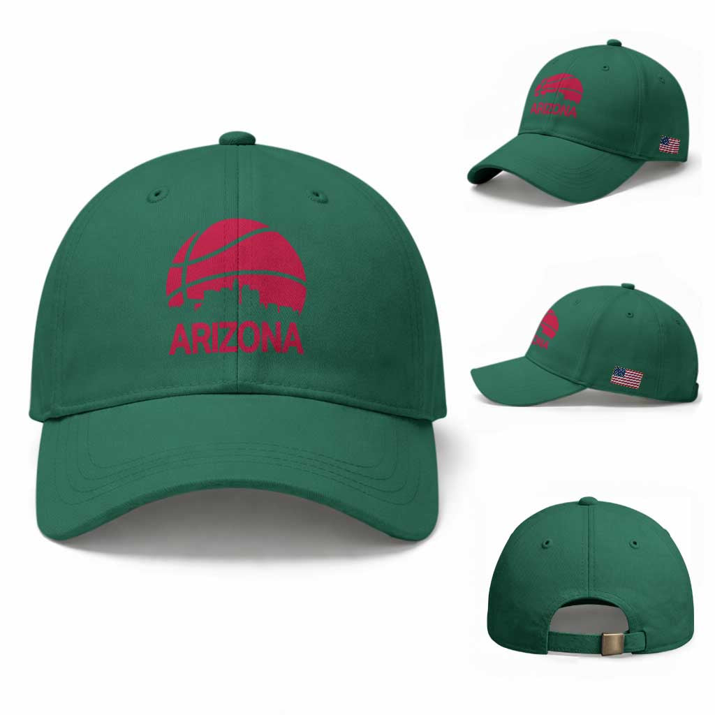 Arizona Skyline State Pride Baseball Cap Modern Urban Hoops Basketball TS12 Baseball Cap Universal Fit Irish Green Print Your Wear