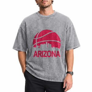 Arizona Skyline State Pride Washed Cotton T-Shirt Modern Urban Hoops Basketball
