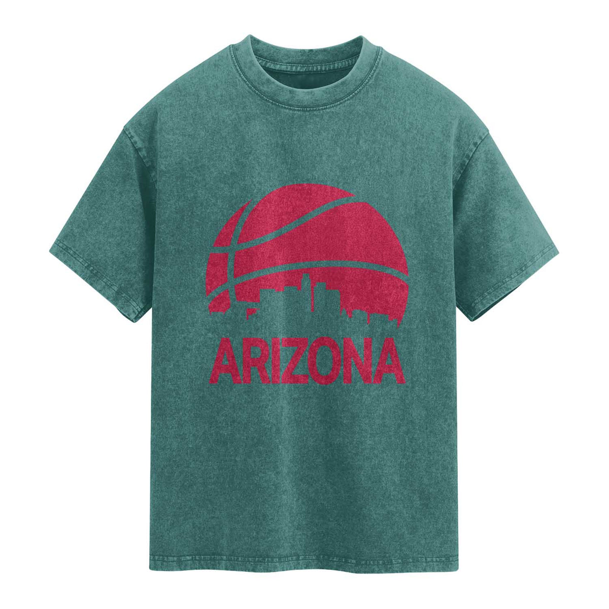 Arizona Skyline State Pride Washed Cotton T-Shirt Modern Urban Hoops Basketball