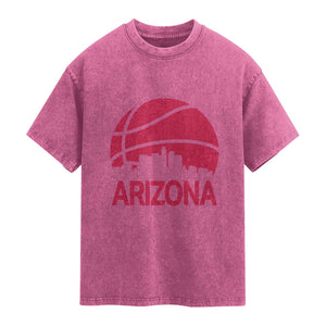 Arizona Skyline State Pride Washed Cotton T-Shirt Modern Urban Hoops Basketball