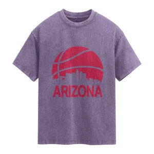 Arizona Skyline State Pride Washed Cotton T-Shirt Modern Urban Hoops Basketball