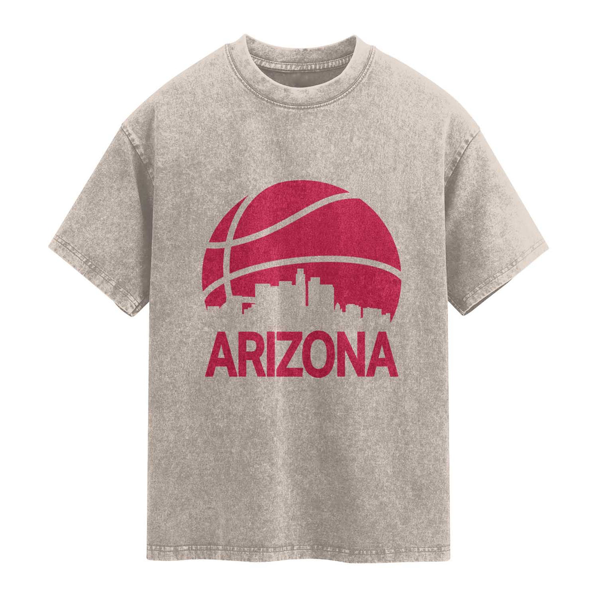 Arizona Skyline State Pride Washed Cotton T-Shirt Modern Urban Hoops Basketball