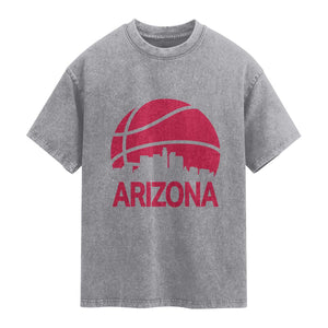 Arizona Skyline State Pride Washed Cotton T-Shirt Modern Urban Hoops Basketball