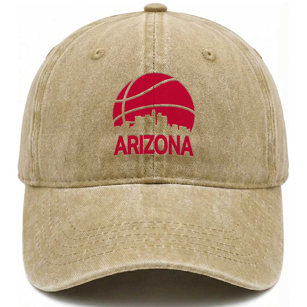 Arizona Skyline State Pride Washed Cotton Baseball Cap Modern Urban Hoops Basketball TS12 Print Your Wear