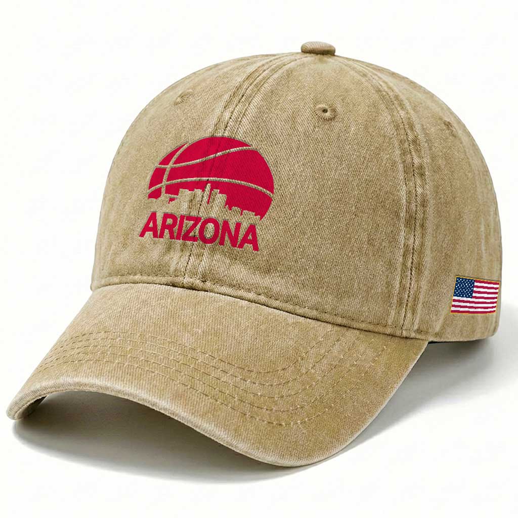Arizona Skyline State Pride Washed Cotton Baseball Cap Modern Urban Hoops Basketball TS12 Print Your Wear