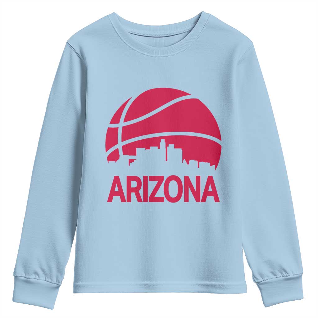 Arizona Skyline State Pride Youth Sweatshirt Modern Urban Hoops Basketball TS12 Light Blue Print Your Wear