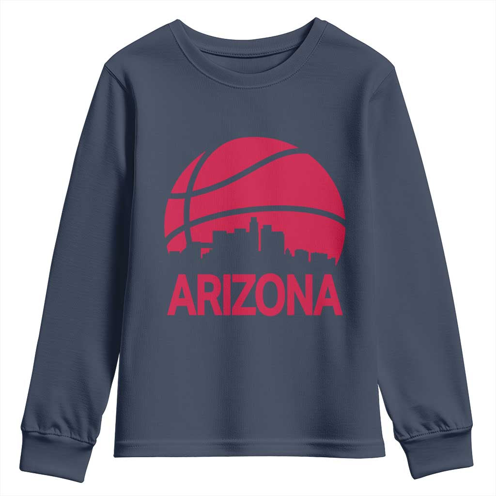 Arizona Skyline State Pride Youth Sweatshirt Modern Urban Hoops Basketball TS12 Navy Print Your Wear