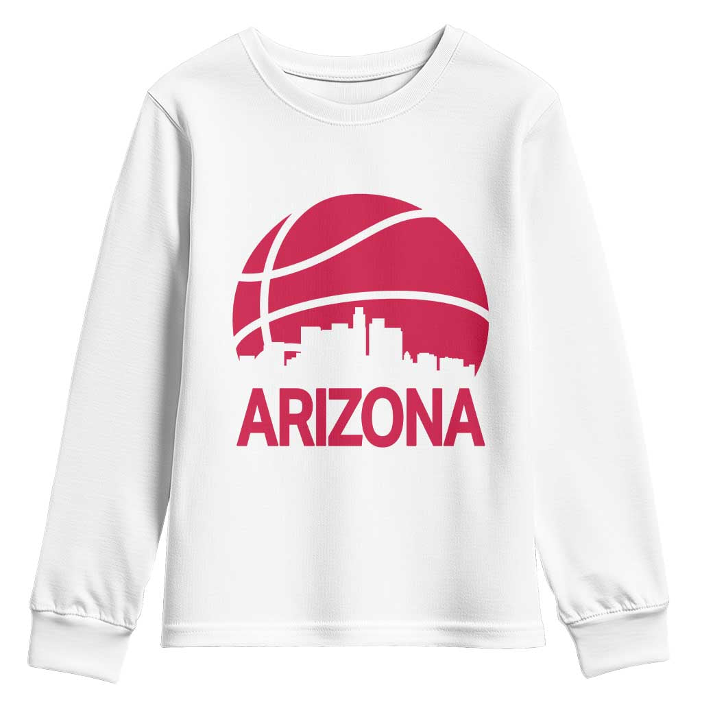 Arizona Skyline State Pride Youth Sweatshirt Modern Urban Hoops Basketball TS12 White Print Your Wear
