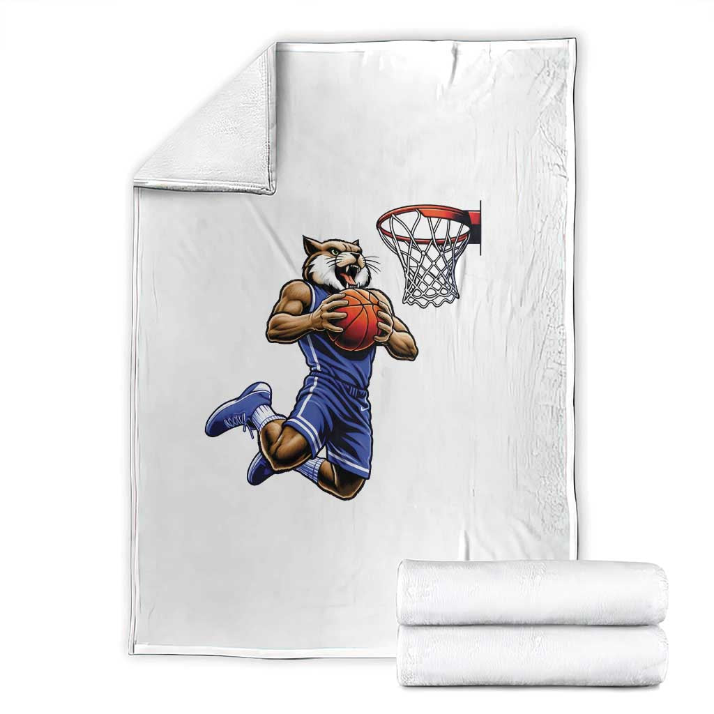 Funny Wildcat Dunking Basketball Throw Blanket Gift For Sports Fan TS12 White Print Your Wear