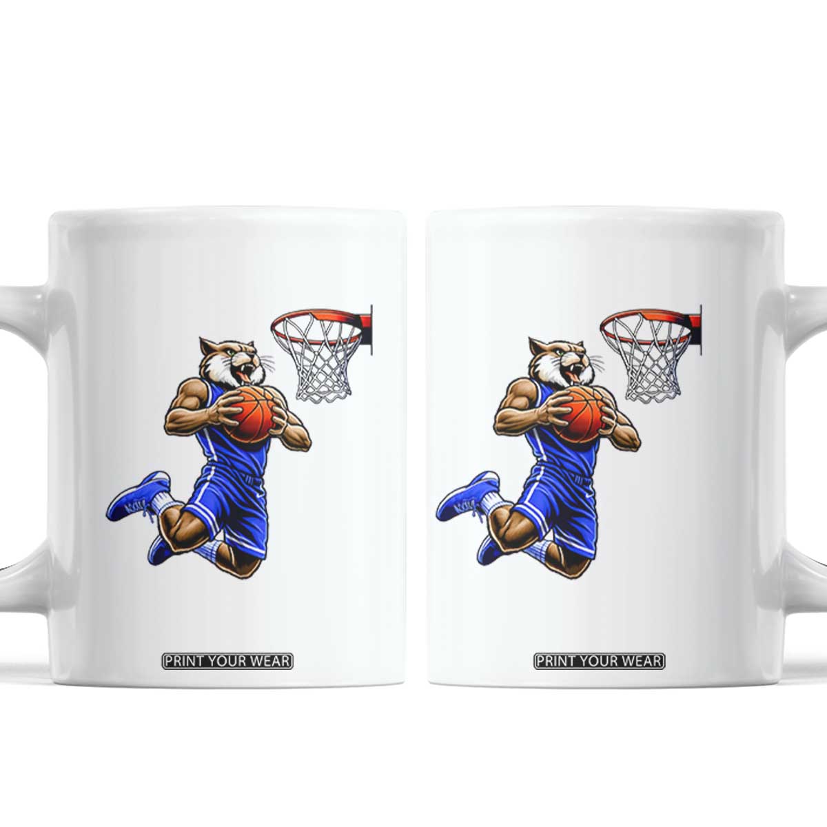 Funny Wildcat Dunking Basketball Coffee Mug Gift For Sports Fan TS12 White Print Your Wear