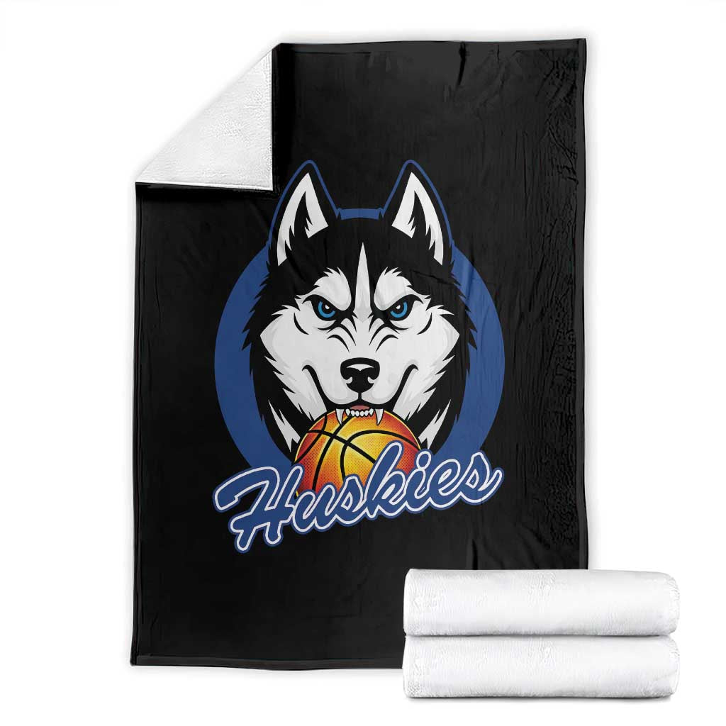 Cool Siberian Husky Basketball Throw Blanket Gift For Dog Lovers TS12 Black Print Your Wear