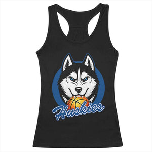 Cool Siberian Husky Basketball Racerback Tank Top Gift For Dog Lovers TS12 Black Print Your Wear
