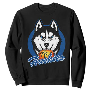 Cool Siberian Husky Basketball Sweatshirt Gift For Dog Lovers TS12 Black Print Your Wear