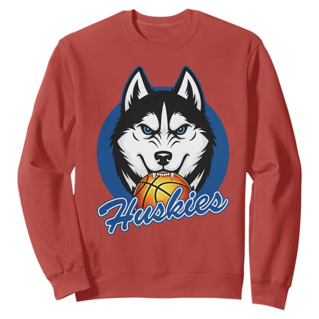 Cool Siberian Husky Basketball Sweatshirt Gift For Dog Lovers TS12 Red Print Your Wear