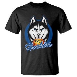 Cool Siberian Husky Basketball T Shirt Gift For Dog Lovers TS12 Black Print Your Wear
