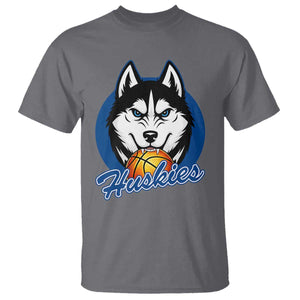 Cool Siberian Husky Basketball T Shirt Gift For Dog Lovers TS12 Charcoal Print Your Wear