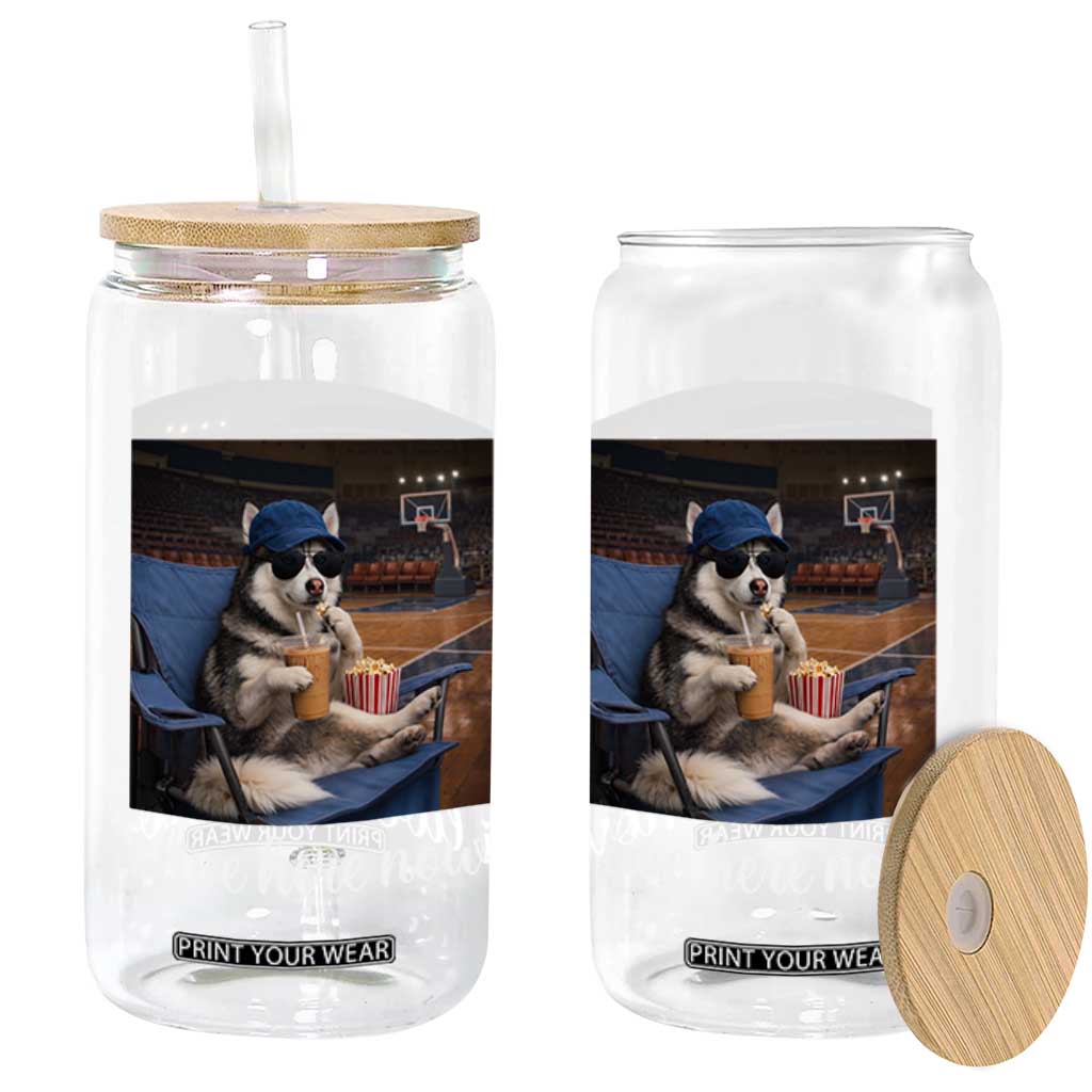 Funny Sarcastic Husky Basketball Glass Can I Live Here Now TS12 Print Your Wear
