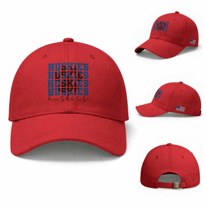 Husky Fan Paw Inset Baseball Cap Team Pride School Spirit TS12 Baseball Cap Universal Fit Red Print Your Wear