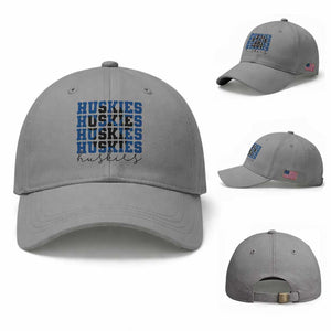Husky Fan Paw Inset Baseball Cap Team Pride School Spirit TS12 Baseball Cap Universal Fit Sport Gray Print Your Wear