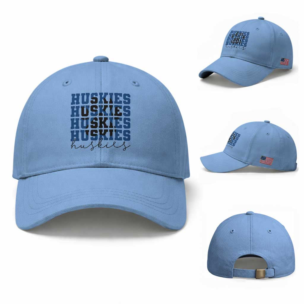 Husky Fan Paw Inset Baseball Cap Team Pride School Spirit TS12 Baseball Cap Universal Fit Light Blue Print Your Wear