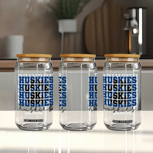 Husky Fan Paw Inset Glass Can Team Pride School Spirit TS12 Print Your Wear