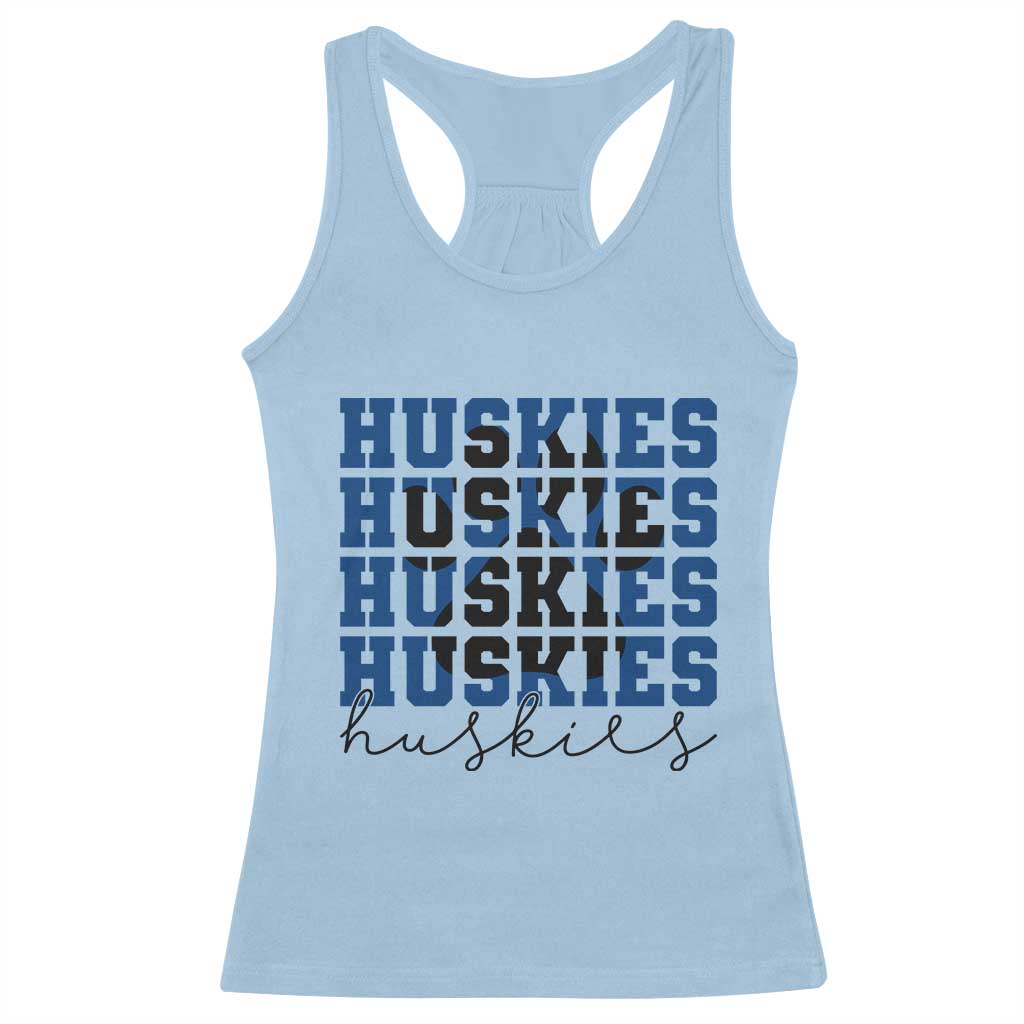 Husky Fan Paw Inset Racerback Tank Top Team Pride School Spirit TS12 Light Blue Print Your Wear
