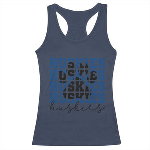 Husky Fan Paw Inset Racerback Tank Top Team Pride School Spirit TS12 Navy Print Your Wear