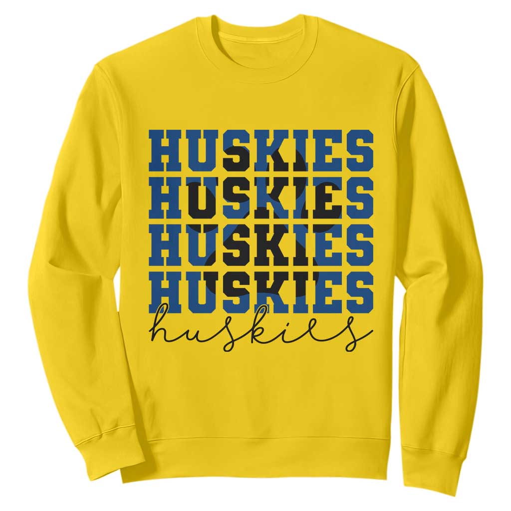 Husky Fan Paw Inset Sweatshirt Team Pride School Spirit TS12 Daisy Print Your Wear