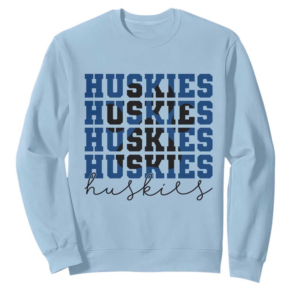 Husky Fan Paw Inset Sweatshirt Team Pride School Spirit TS12 Light Blue Print Your Wear