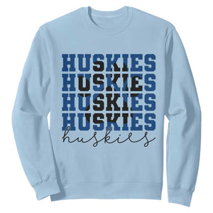 Husky Fan Paw Inset Sweatshirt Team Pride School Spirit TS12 Light Blue Print Your Wear